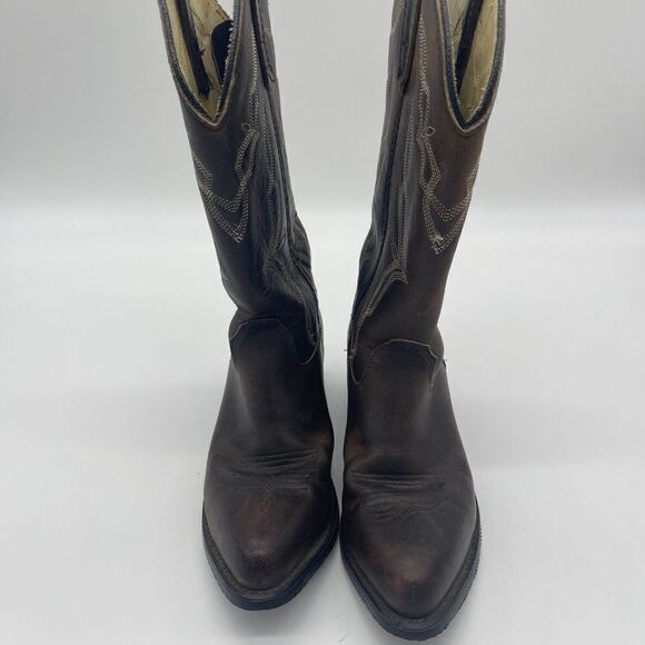 Iron Age Leather Boots Steel Toe Mid Calf Sz 6* Brown - Picture 6 of 8